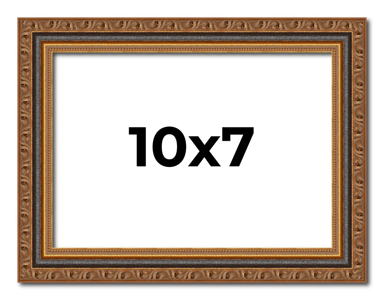 10x7 Classic Gold Picture Frame - UV Acrylic, Foam Board Backing, Hanging Hardware